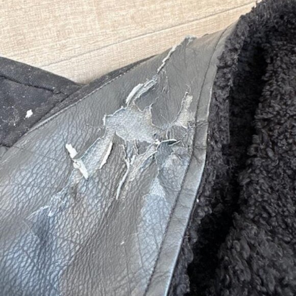 Womens BLANK NYC Black Faux Leather Fleece Lined Jacket L - Picture 10 of 10